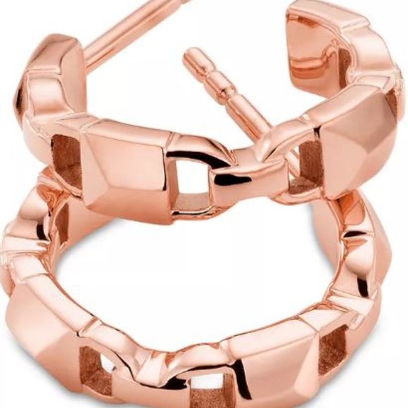MICHAEL KORS Mercer Link Hoop Earrings Rose Gold - Picture 3 of 3